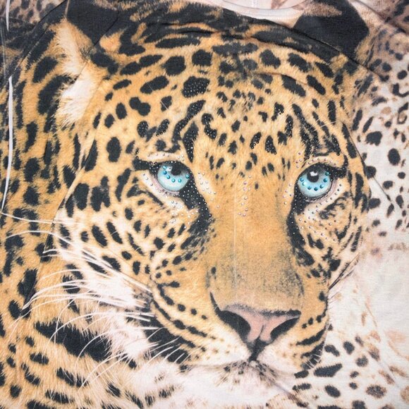 y2k trashy leopard rhinestone top - Picture 2 of 7